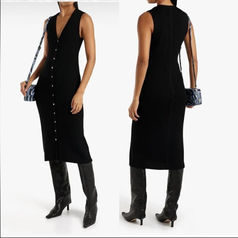 ATM Ribbed Merino Wool Midi Dress